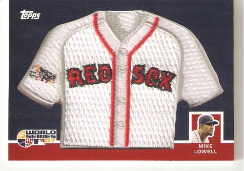 2008 Topps Replica Mini Jerseys #ML Mike Lowell - Boston Red Sox (Commemorative All Star Game Patch) Baseeball Card in Protective Screw Down Display Case