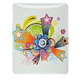 Premium Hard Snap-on Case Cover for Apple iPad Wifi/3G, White Flower Stars Burst Print, Seamless Rear Case Only
