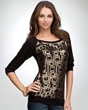 bebe Logo Gold Foil Reglan Top BLACK (XS) 51zYPBrt2jL. SL160 bebe Logo Gold Foil Reglan Top BLACK (XS)