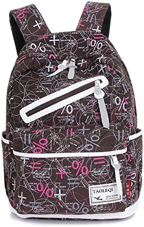 Vere Gloria Men Women School Backpacks Striped Canvas Hiking Daypacks High Middle College School Students Rucksacks, Fit for 14 Inches Laptop (coffe)