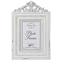 Large Rococo Wooden White Distressed Picture Frame