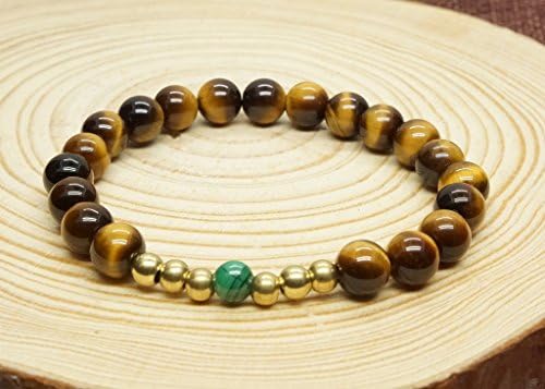 Tiger Eye & Malachite Buddhist Prayer,Yoga Mala Bracelet, Spiritual Jewelry