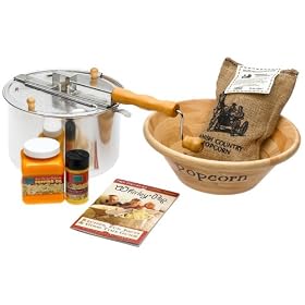 The Original Whirley Pop Stovetop Popcorn Popper Complete Popcorn Kit
