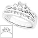 4/5ctw Princess & Round Brilliant Diamond Wedding Ring Set in 14k White Gold (HI/I1)