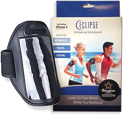 iPhone 5 Exercise Armband: Sports, Walking, Jogging, Running - Universal Exercise Arm Phone Holder for iPhone 5, Smartphone, MP3/MP4 Player &amp; More. Up to 5.5-Inches (Black)