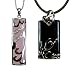 Dragon and Phoenix You and Me Pendant Necklace Set in Rose Quartz, Midnight Blue Goldstone and Platinum Overlay CAREFREE Sterling Silver