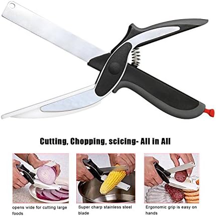 Sinbad Food Chopper,Clever Scissors Cutter 2-in-1 Knife & Cutting Board Scissors As Seen On TV,Replace your Kitchen Knives and Cutting Board Snap Rings model(Food Chopper)