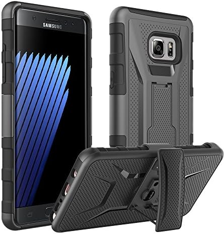 Galaxy Note 7 Case,[Kickstand][Belt Clip] Shock Absorbent&amp;Ultimate Drop Full Body Protective Case Cover for Samsung Galaxy Note 7 5.7 Inch 2016 Release,[Heavy Duty] [Military Grade]-Black