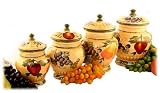4PC ITALIAN CANISTER SET TUSCANY FRUIT DECOR