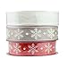 Fowod Organza Printed Snowflake Ribbon DIY Crafts Holiday Decor,22 Yard/66 Feet,1 Inch Wide (Red)