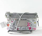 NEW AUTHENTIC COACH POPPY GRAFFITI SMALL SWINGPACK CROSSBODY (BW/Silver)