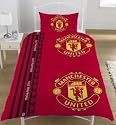 Manchester United FC Stripe Single Duvet Set OFFICIAL