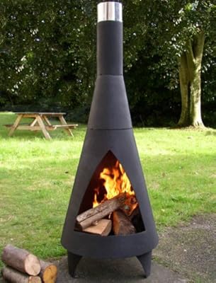 Buy Colorado Small 105cm High Black Steel Chiminea Chimenea at Garden