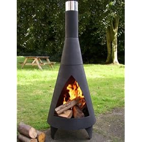 160cm Colorado Black Steel Chiminea