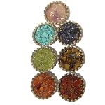 Chakra Magnet Set 01 Amethyst Amazonite Peridot Carnelian Jasper 7 Stones