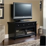 Sauder Edge Water Panel TV Stand Estate Black