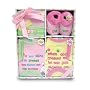 Baby Essentials 4 Piece Girl Layette Set in Pink/Cream
