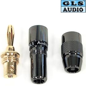 GLS Audio Banana Plugs BS20 Black Chrome Series Gold Connector