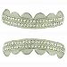 Silver plated Grillz top & bottom set grills bling