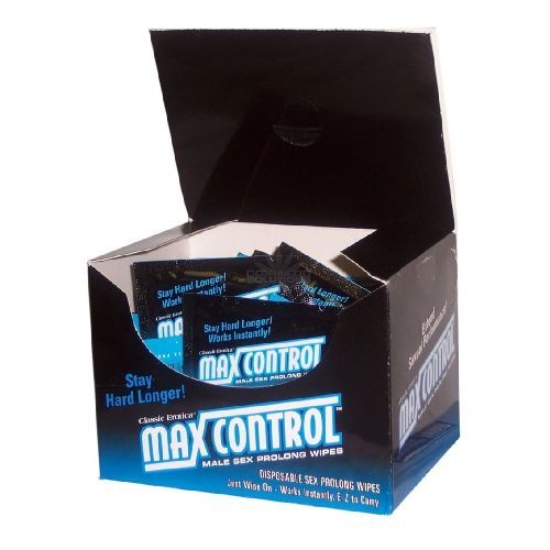 Classic Erotica Max Control Wipes - Display 48 Classic Erotica Max Control Wipes - Display 48