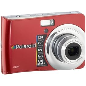 Polaroid i1237 12MP CCD Digital Camera with 2.7-Inch LCD Display (Red)