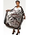 Satin Tiger Caftan Kaftan with Matching Headwrap - Available in Blue or Peach