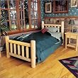 Cedar Log Twin Bed