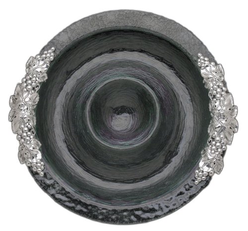 Arthur Court Grape Glass and Metal Chip and Dip, 17-Inch