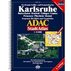 ADAC StadtAtlas Karlsruhe 1:20.000 mit Baden-Baden, Bruchsal, Ettlingen, Landau, Pirmasens, Pforzheim, Rastatt: Baden-Baden, Bruchsal, Ettlingen, ... 260 St�dte und Gemeinden. 1:20000. GPS-genau