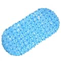 Axentia 282820 Badewannenmatte Kieseldekor 71 x 36 cm, blau / wei�
