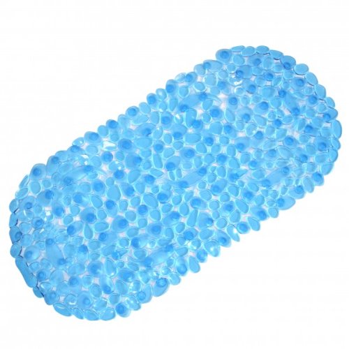 Axentia 282820 Badewannenmatte Kieseldekor 71 x 36 cm, blau / wei&szlig;