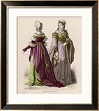 Some Examples of Clothing Worn by German Noblewomen at the Beginning of the 16th Century Collections Framed Art Poster Print, 25x29