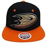 Anaheim Ducks Logo Zephyr Snapback Cap Hat Black Orange