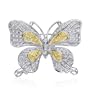 Citrine CZ & Sterling Silver Swallowtail Butterfly Brooch