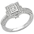 14K White Gold Diamond Ring - 0.75 Ct.