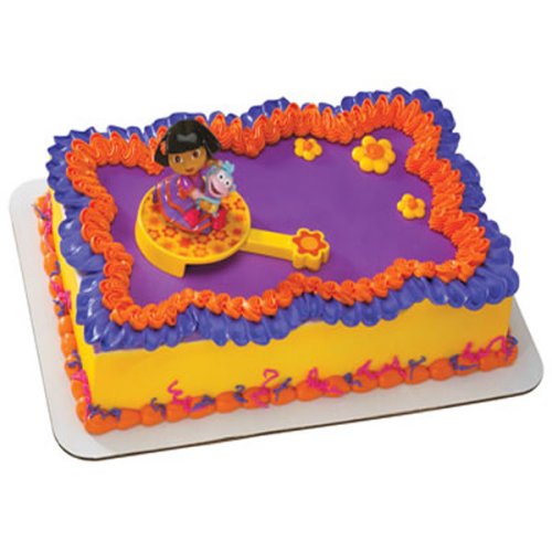 Buy Dora Cakes – Fiesta Cakes – Dora & Boots Dancing Do It Yourself Licensed Re-Usable Cake Toppers