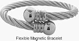 Silver Steel Magnetic Bangle Style Bracelet