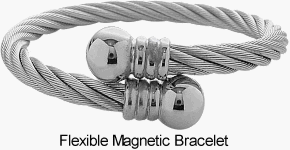 Silver Steel Magnetic Bangle Style Bracelet