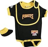 Pittsburgh Pirates Baby Bib and Bootie Creeper Set