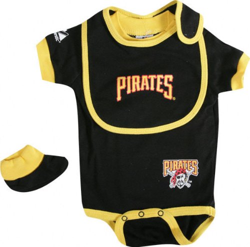 Pittsburgh Pirates Baby Bib and Bootie Creeper Set