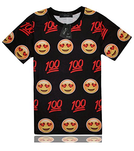 APTRO Unisex Cute Cartoon Faces New Summer Style Emoji Short Sleeve T-Shirt