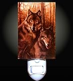 Golden Wolves Decorative Night Light