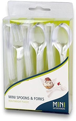 Set of 96 - Elegant Petite Mini Tasting Appetizers 48 Spoons and 48 Forks