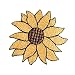 ID 6014 Gold Sunflower Bloom Garden Plant Metallic Thread Iron On Applique Patch