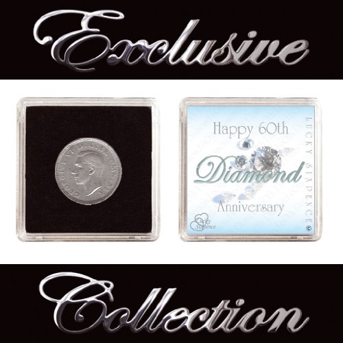 LUCKY SIXPENCE 60TH DIAMOND WEDDING ANNIVERSARY GIFT