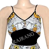 Hot & Sexy Dress Rajrang India Vintage Block Printed Hyppie Gypsi Dance Belly Comforter White Cotton Comfortable Sundress Spaghetti Strap Frock