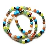 Mixed Gemstone Stretch Triple Bracelet with 6mm Beads