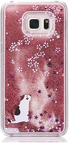 S6 edge plus Liquid Case,AIREBO Flowing Liquid Quicksand Bling Adorable flowing Floating Moving Shine Glitter Love Heart Hard PC Case for Samsung Galaxy S6 edge+ G928A (J-15)