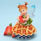 My Little Kitchen Fairies from Enesco Girl Sitting on Apple Pie Figurine 4.25 IN