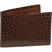Budd Leather Crocodile Bidente Wallet with Passcase